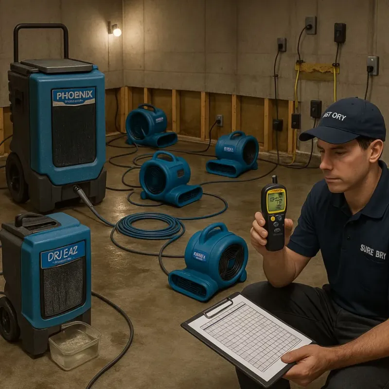 Structural Drying and Dehumidification process in Paloma Creek, TX